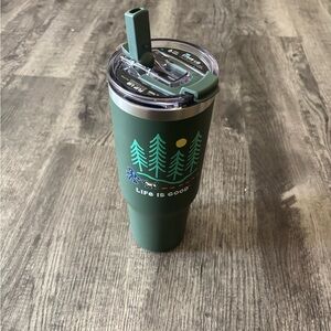 Life is Good Green Tumbler